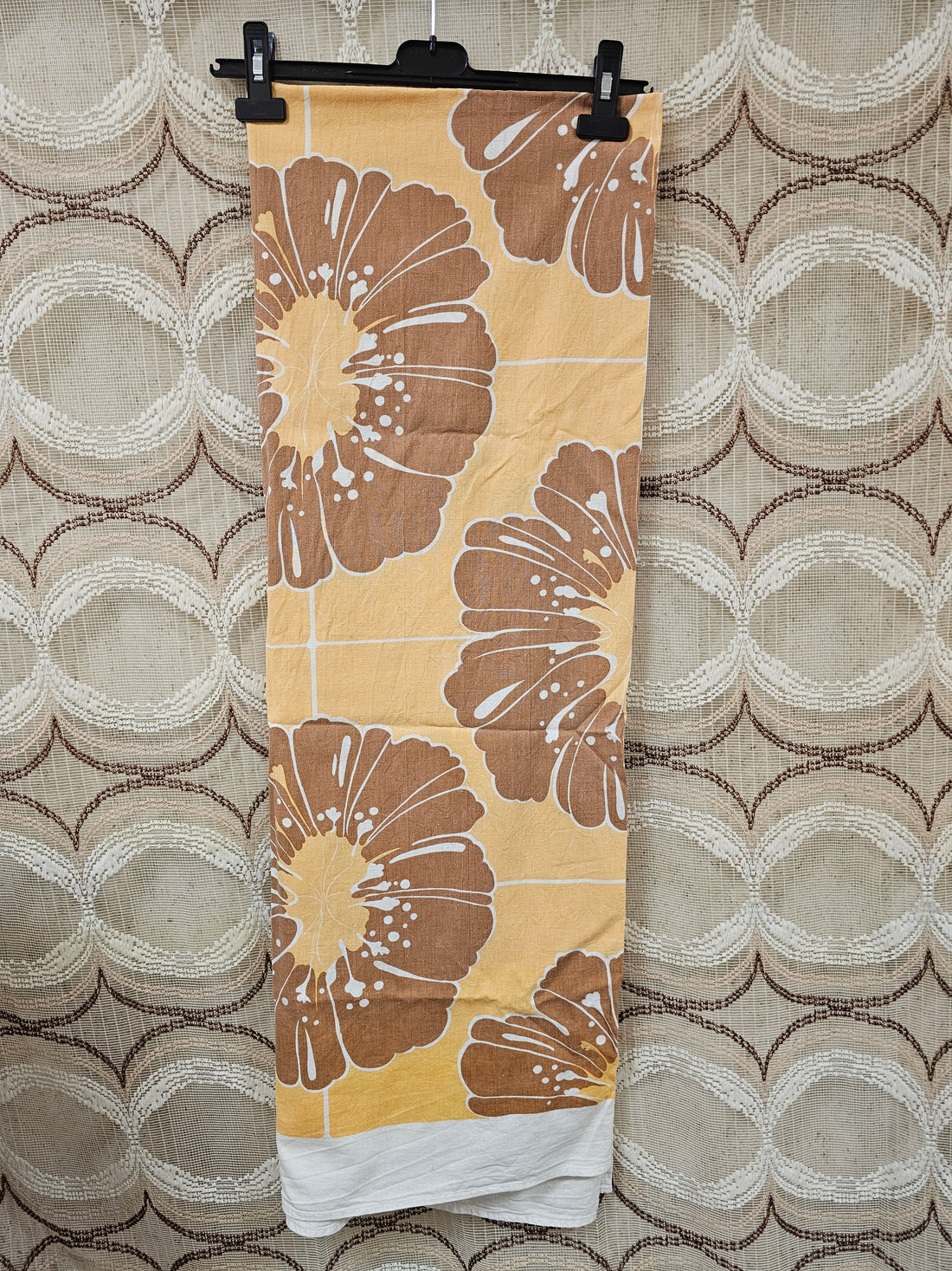 Gebloemd laken bruin oranje 200 x 135 cm