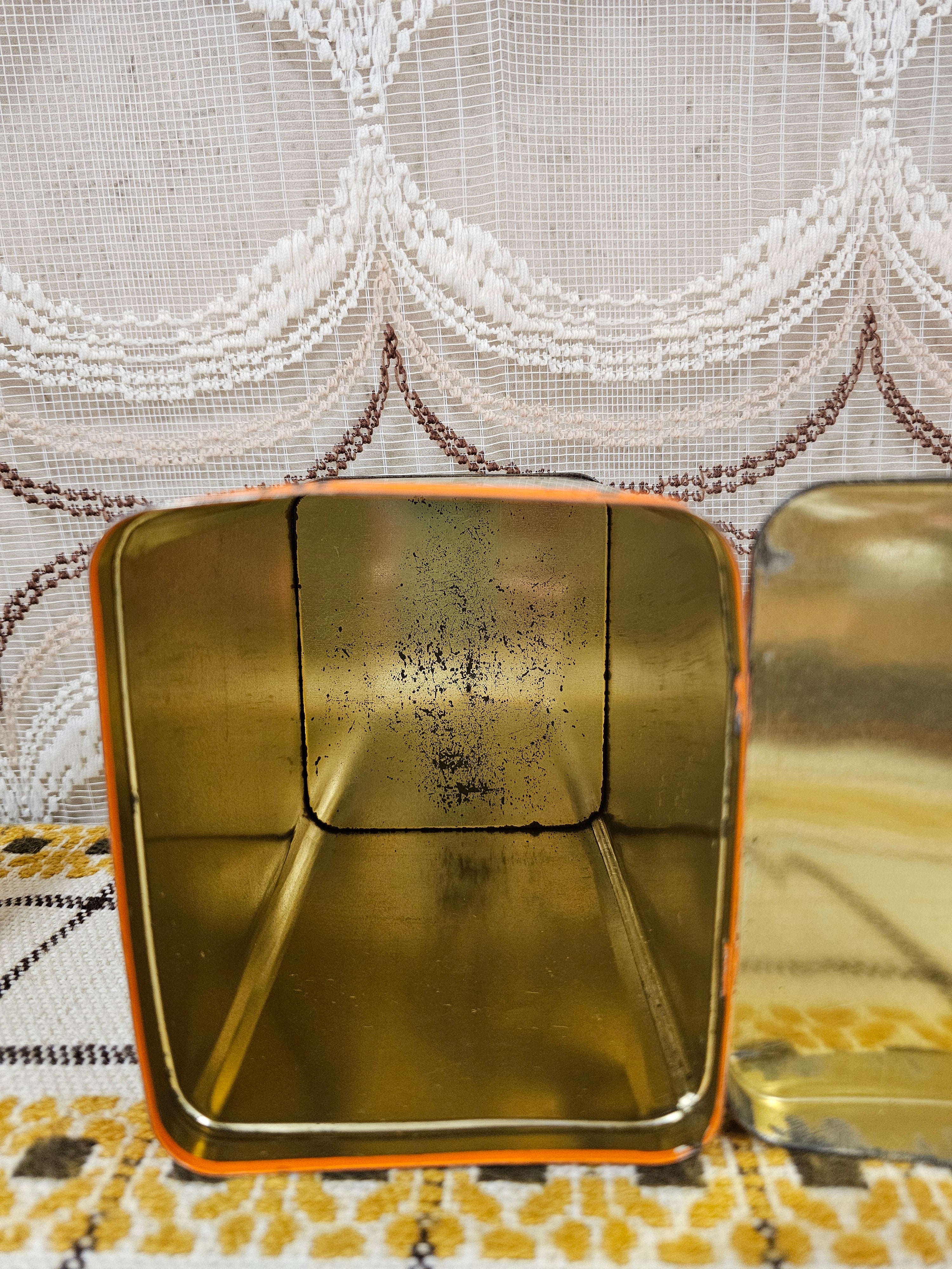 Vintage De Gruyter koffieblik oranje  2x 250 gram