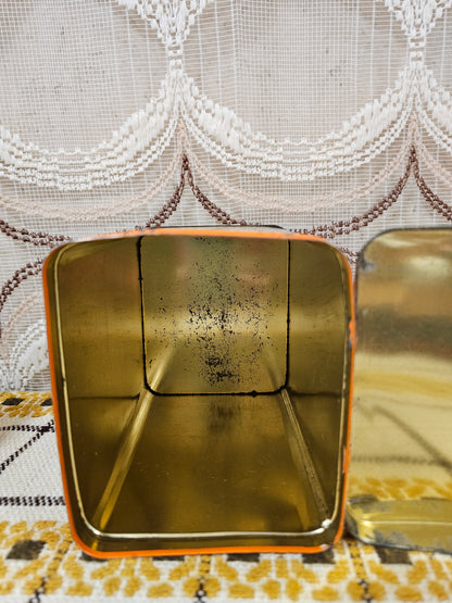 Vintage De Gruyter koffieblik oranje  2x 250 gram