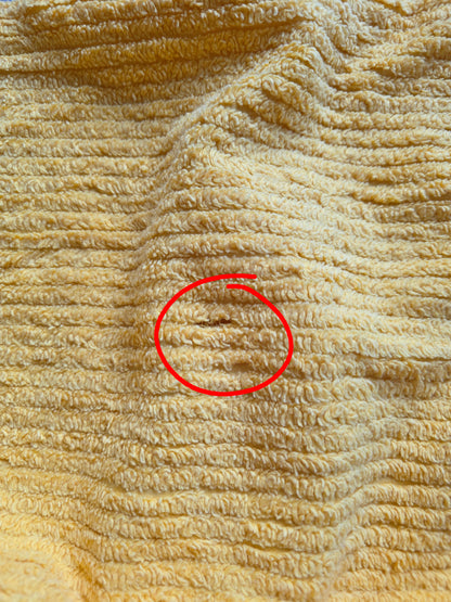 Vintage chenille sprei okergeel met franjes