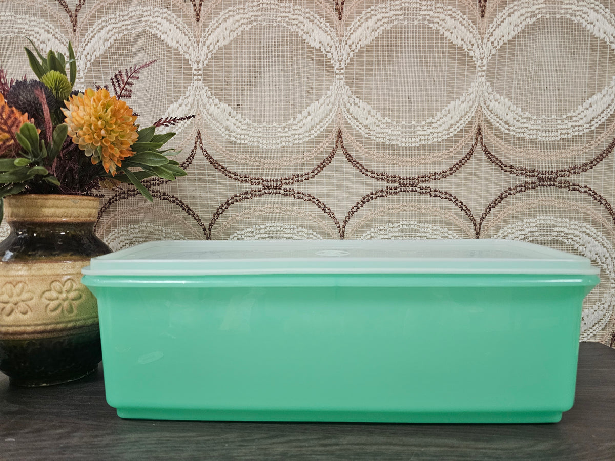 Tupperware trommel mintgroen met versrooster
