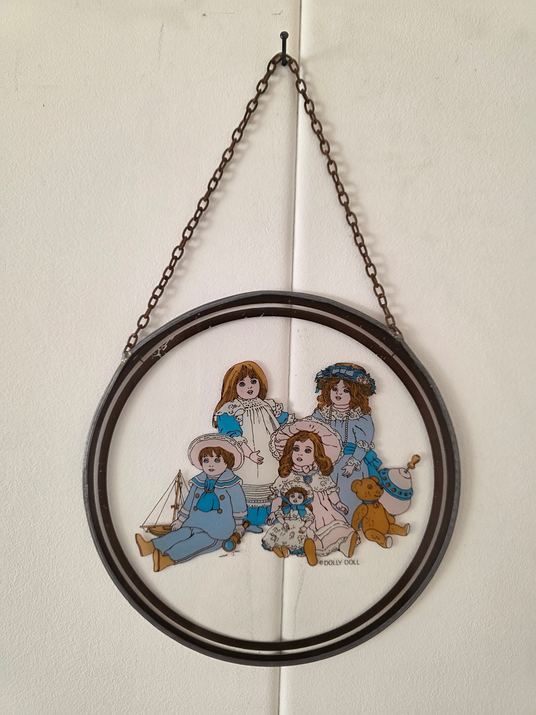Vintage Dolly Doll wanddecoratie glas in lood