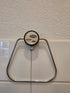 Vintage handdoekring chroom bruin met jaren 70