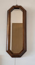 Vintage houten wandspiegel achthoekig
