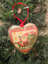 Vintage kersthanger hartvorm kerstman & arrenslee