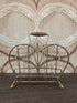 Vintage metalen servethouder met houten handgreep