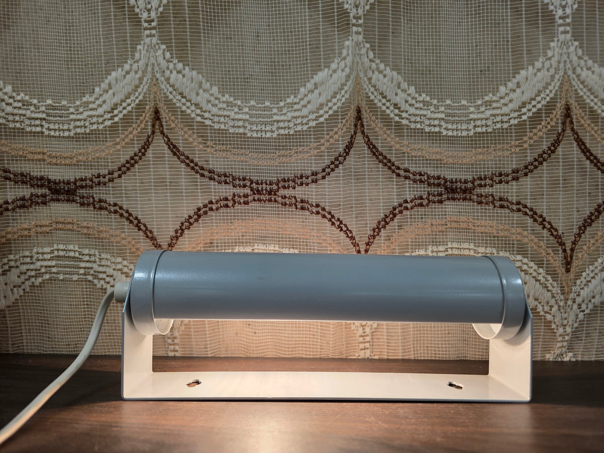 Vintage metalen wandlamp grijs verstelbare kap