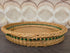 Vintage ovaal dienblad met groene kralen