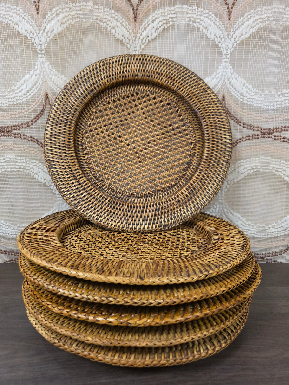 Vintage rotan onderborden 31,5 cm