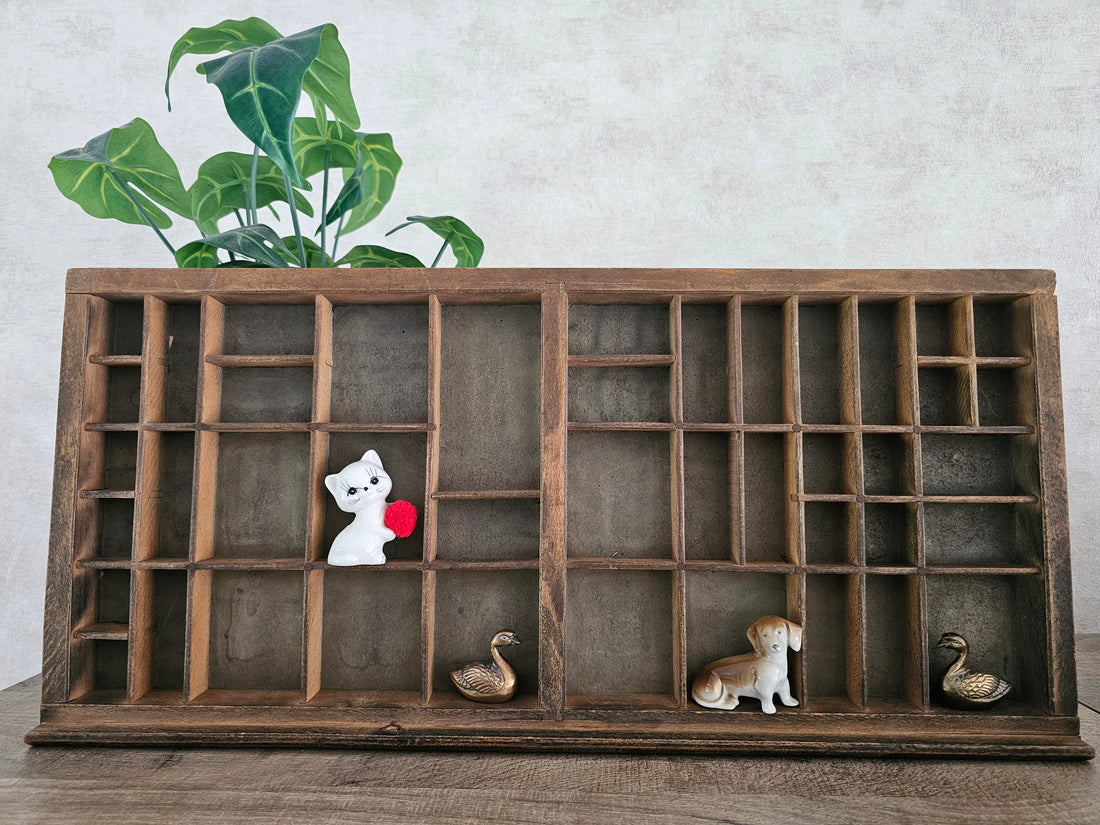 vintage houten letterbak