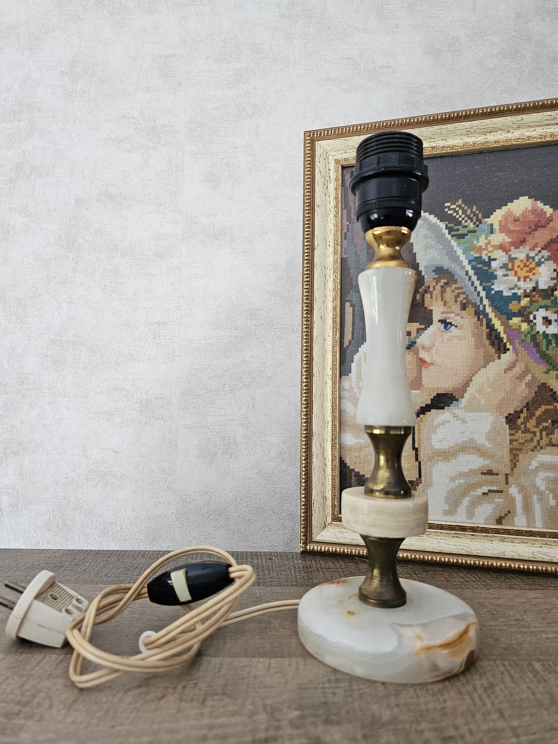 vintage marmeren lampenvoet